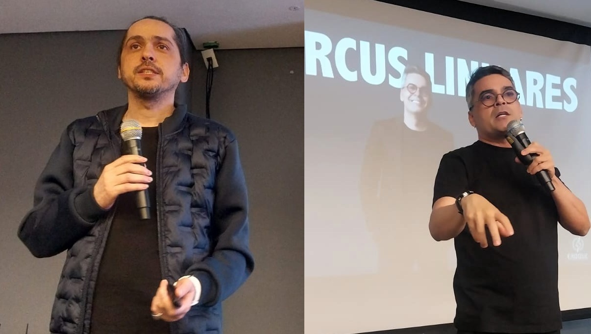 Gildário Lima e Marcus Linhares durante o encontro (fotomontagem)